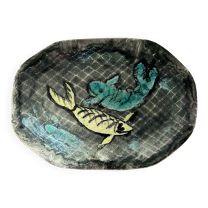 Plat décor poissons