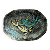 Decorative fish plate signed