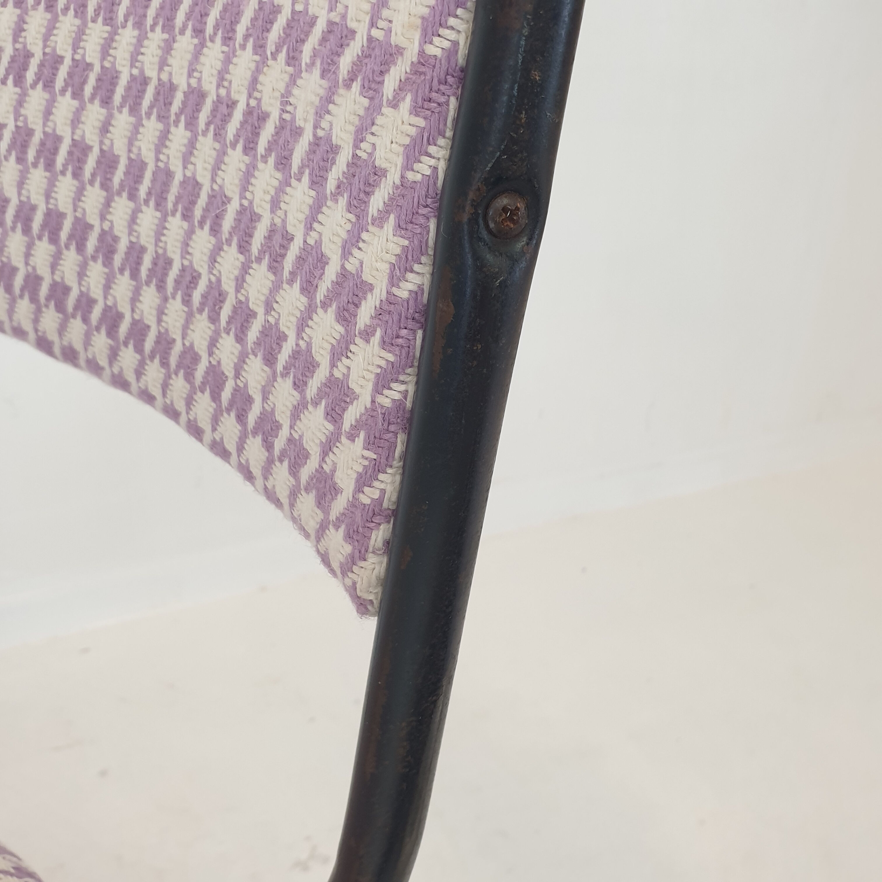 Set of 4 Italian Metal Dining Chairs, 1960's