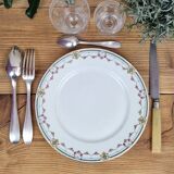 Composition of 6 flat plates in Limoges porcelain: