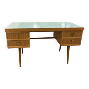 Bureau vintage en bois - menthe