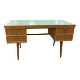 Vintage wooden desk with mint green top ekawerk