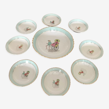 Orchies porcelain dessert service "Moulin des Loups"