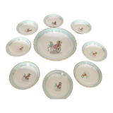 Service à dessert en porcelaine Orchies « Moulin des Loups »