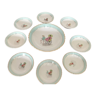 Orchies porcelain dessert service "Moulin des Loups"