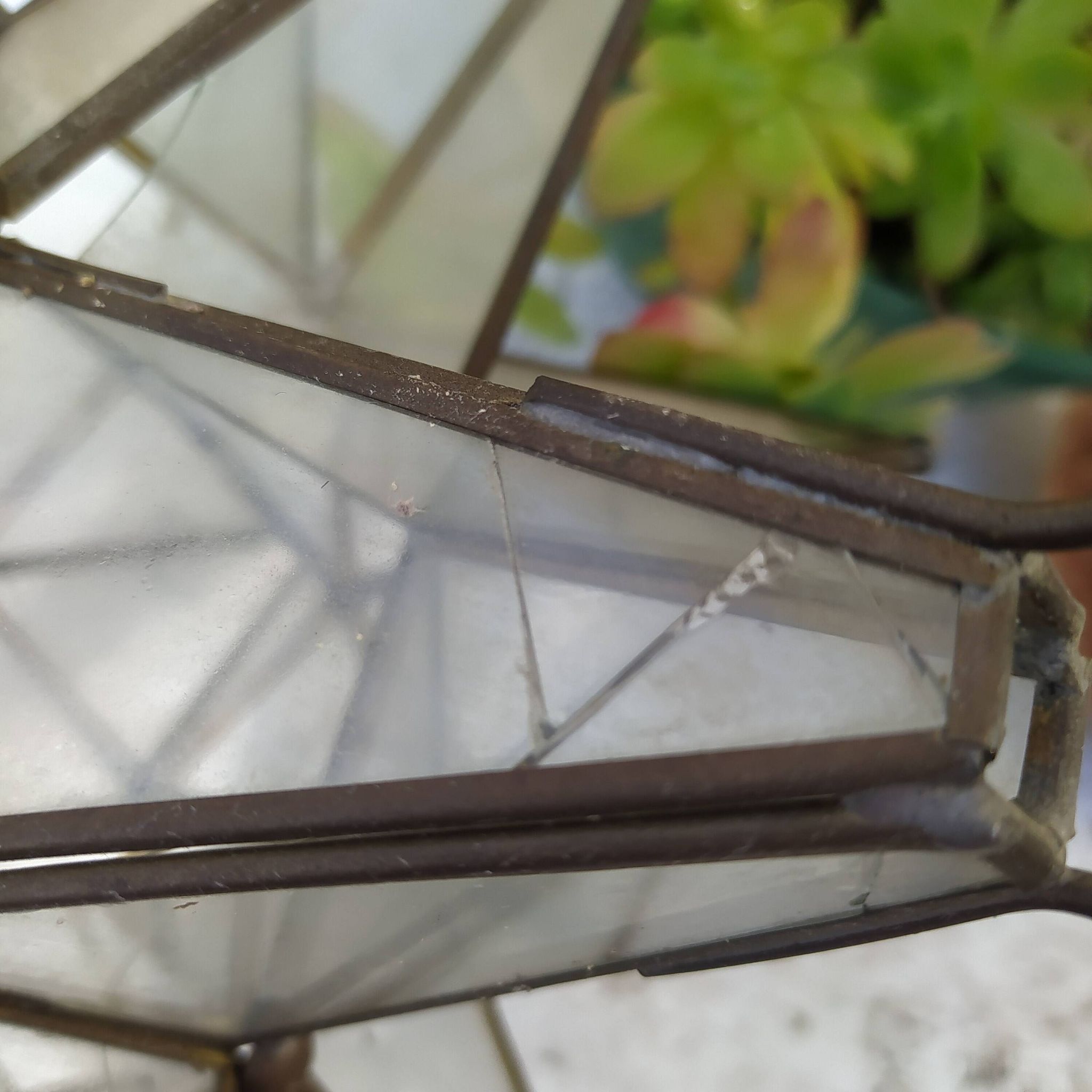 grande etoile en verre à suspendre 1950 verre et laiton