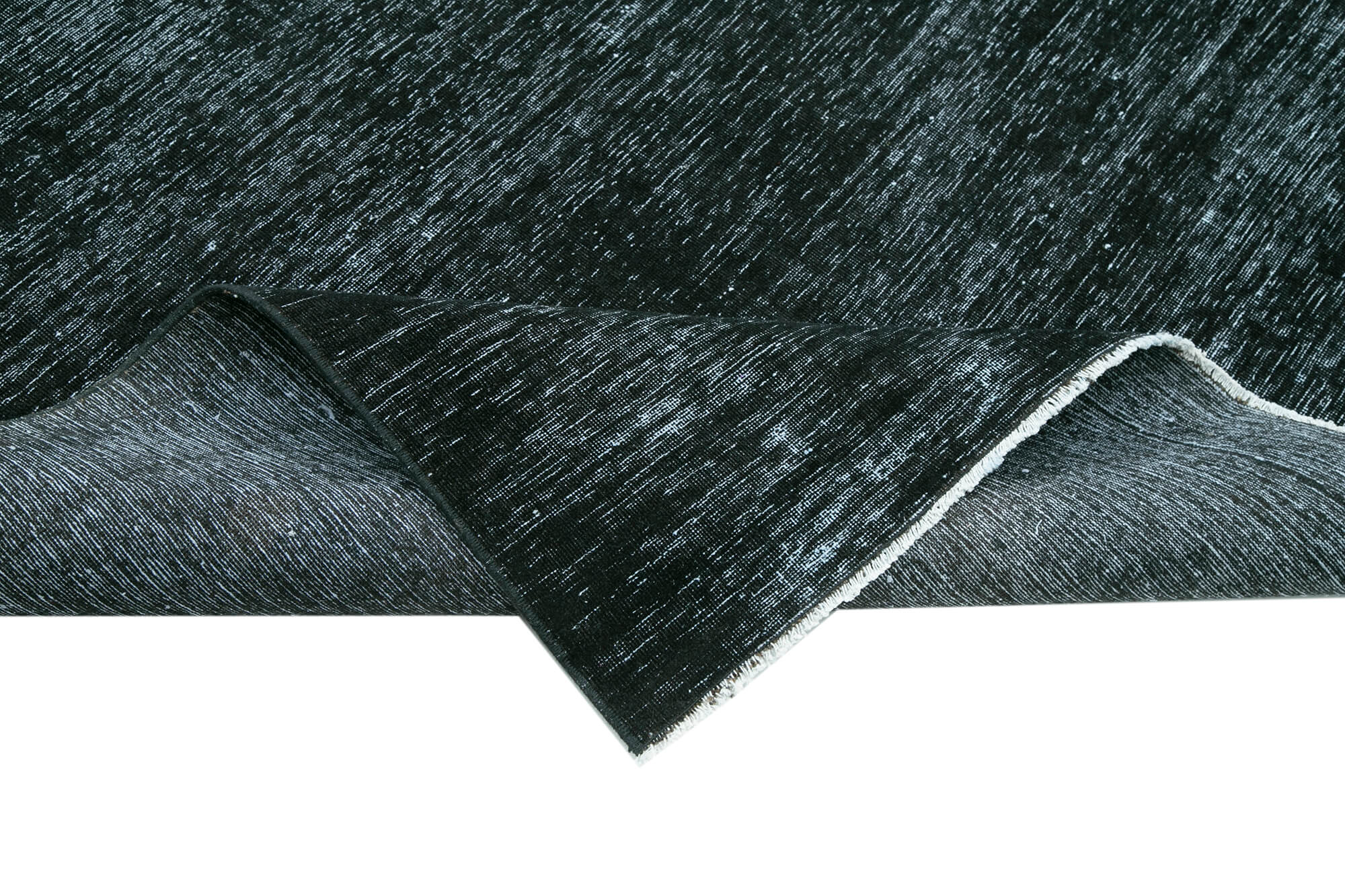 Handwoven oriental overdyed 287 cm x 393 cm black wool rug