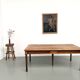 Farm table with 5 feet in beech and 4 drawers, 1950s.