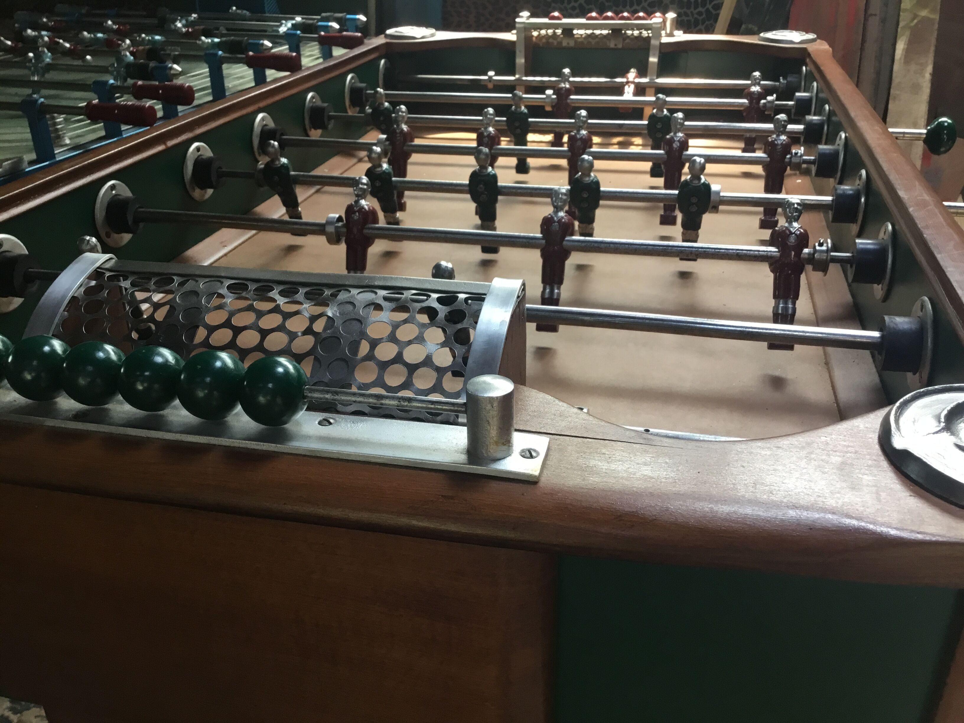Bussoz Champion table football in oak completely restored by Babylon