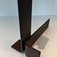 Important Pair of Modernist Wrought Iron Andirons with Ring Finials