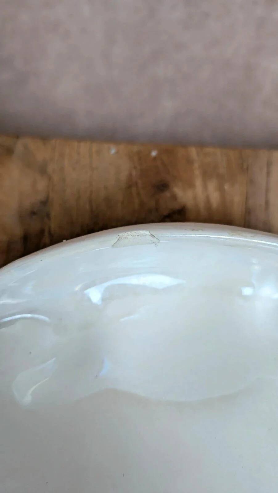 Large antique shell-shaped dish – iridescent finish