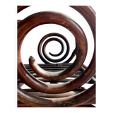 Mid-century Manou dark brown bamboo armchair with open rattan backrest, 1960s French