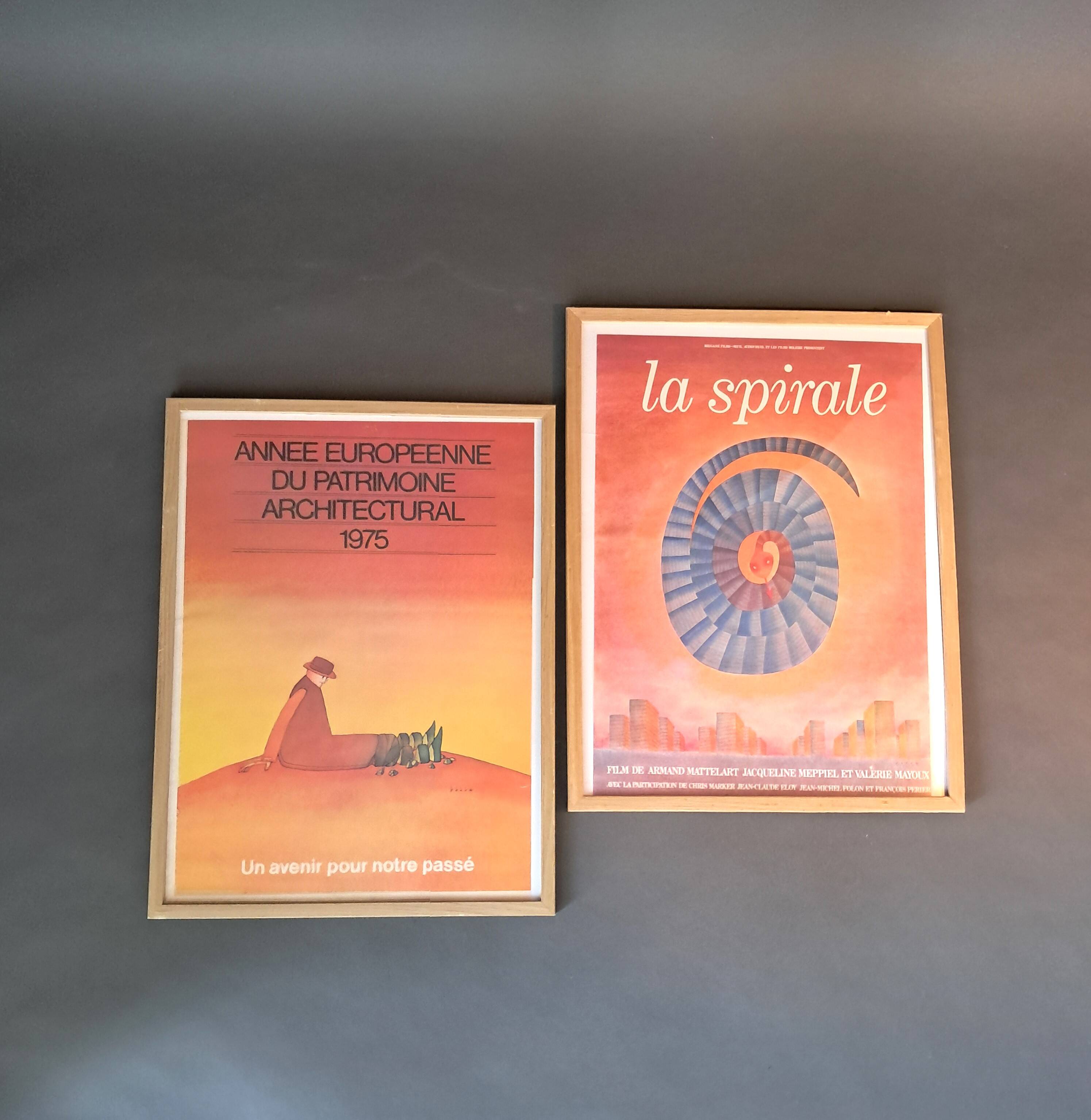 Pair of Jean-Michel Folon almanac exhibition posters.