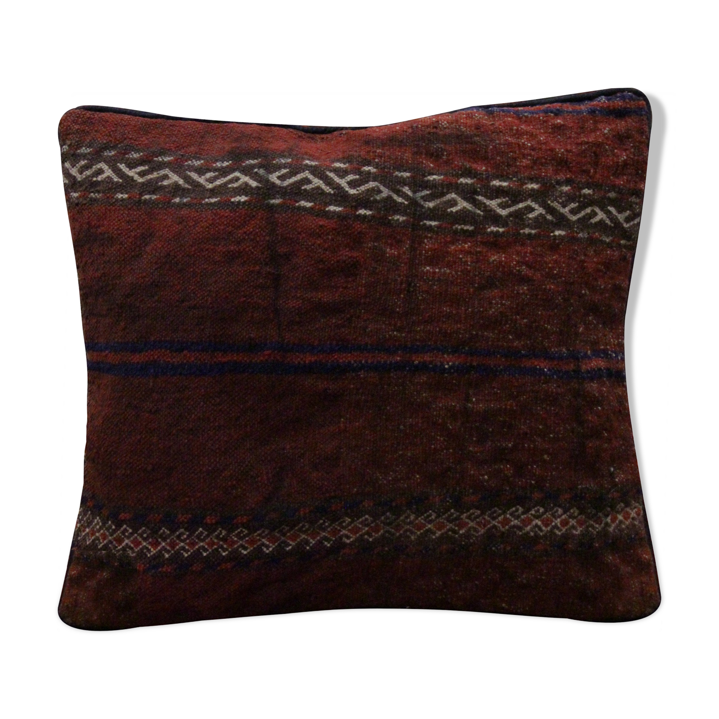 Traditional Handwoven Wool Deep Red Cushion Cover  41x41cm