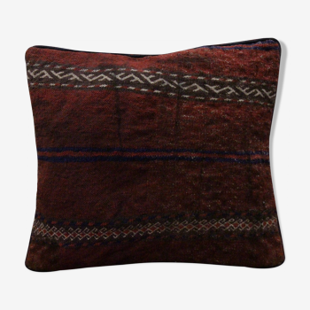 Traditional Handwoven Wool Deep Red Cushion Cover  41x41cm