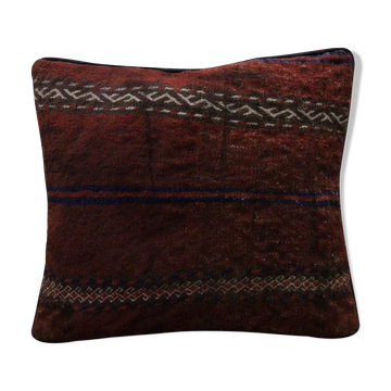 Traditional Handwoven Wool Deep Red Cushion Cover  41x41cm