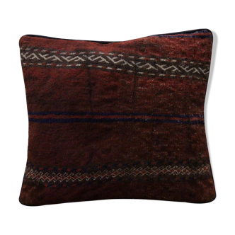Traditional Handwoven Wool Deep Red Cushion Cover  41x41cm