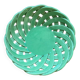 Green woven ceramic basket