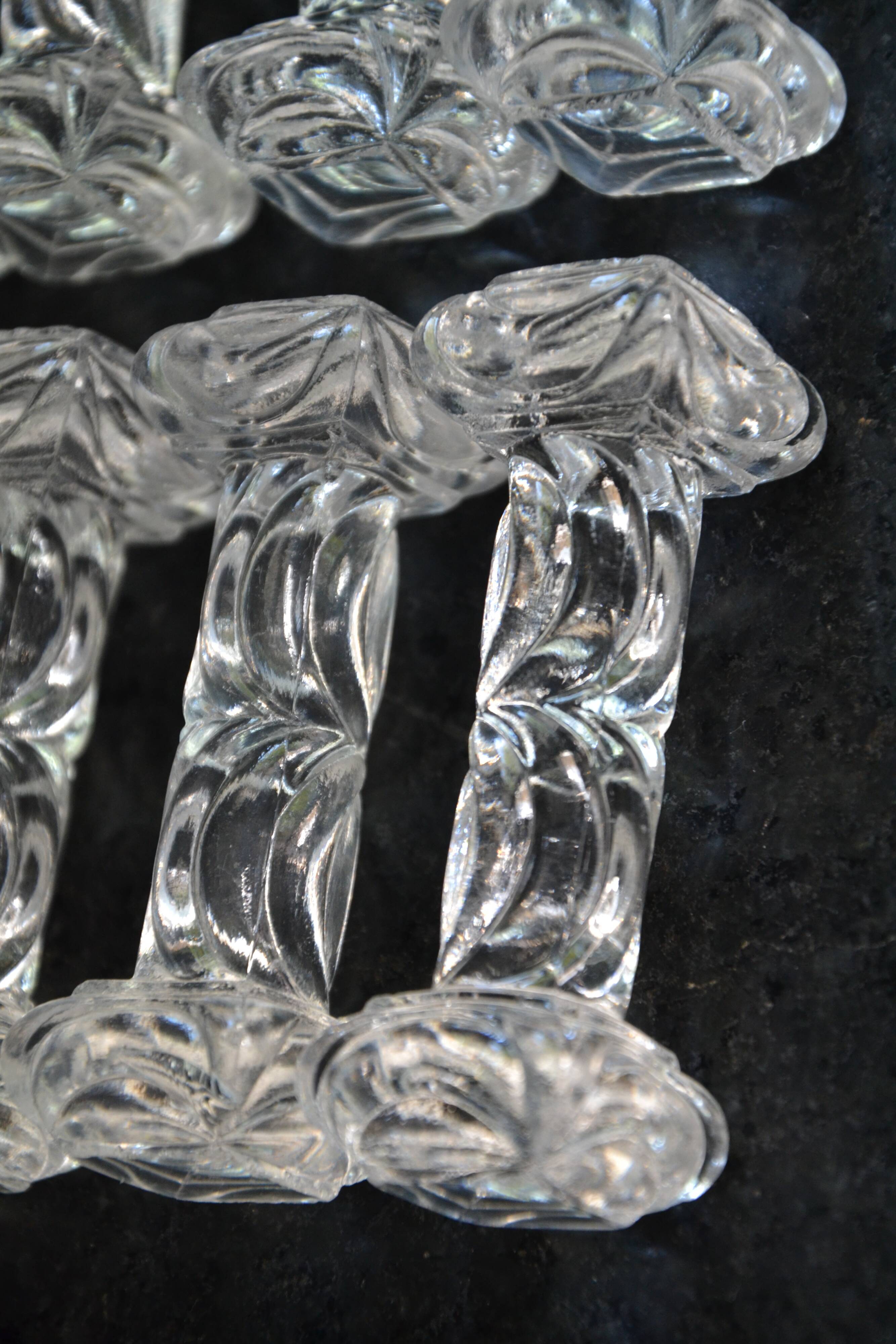 8 cutlery holders made of cut glass