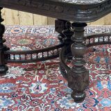 Oak dining table with beech base and 3 extensions