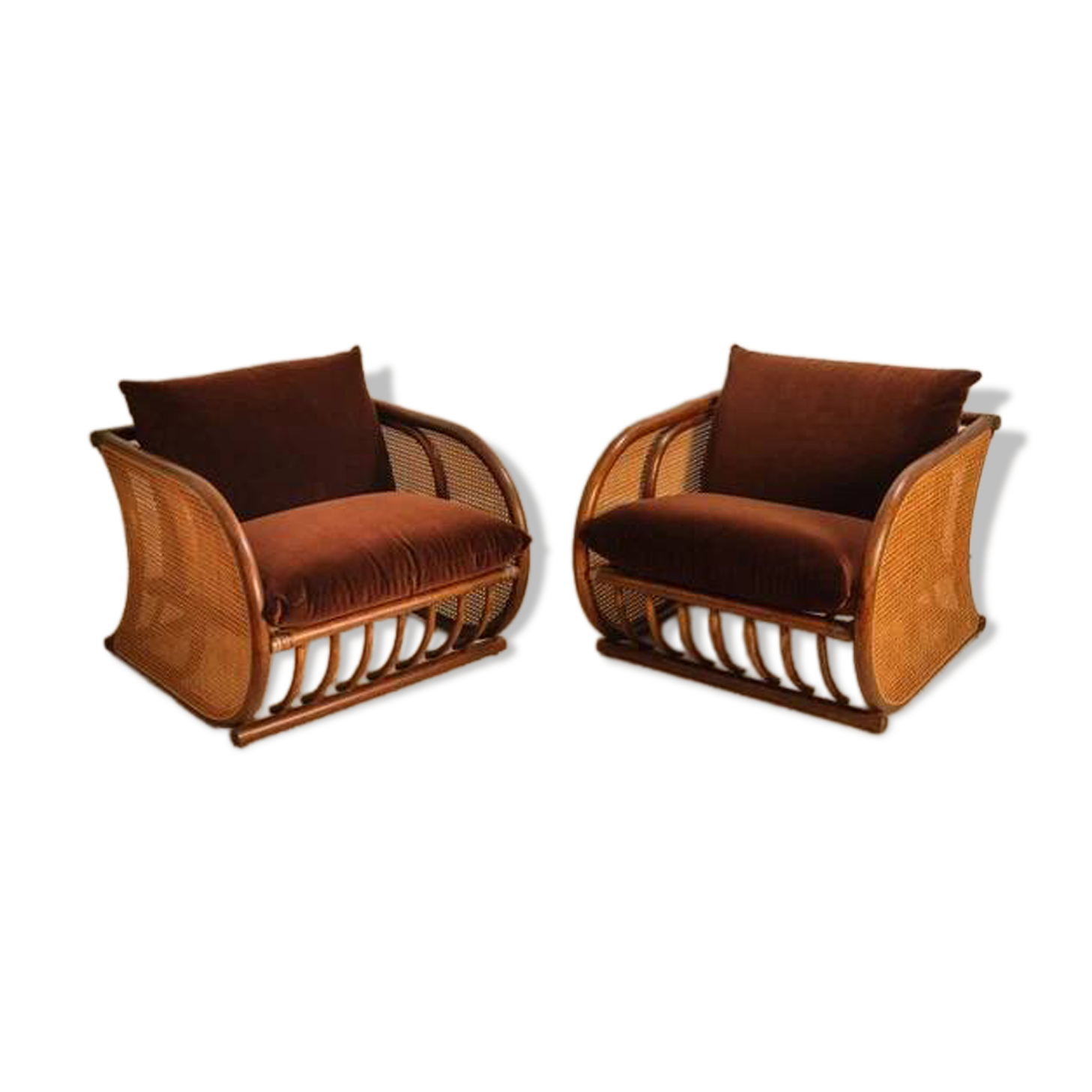 Fauteuils italiens en bambou - 1970