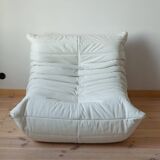 Fauteuil Togo en cuir blanc de Michel Ducaroy pour Ligne Roset