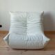 White leather Togo lounge chair by Michel Ducaroy for Ligne Roset