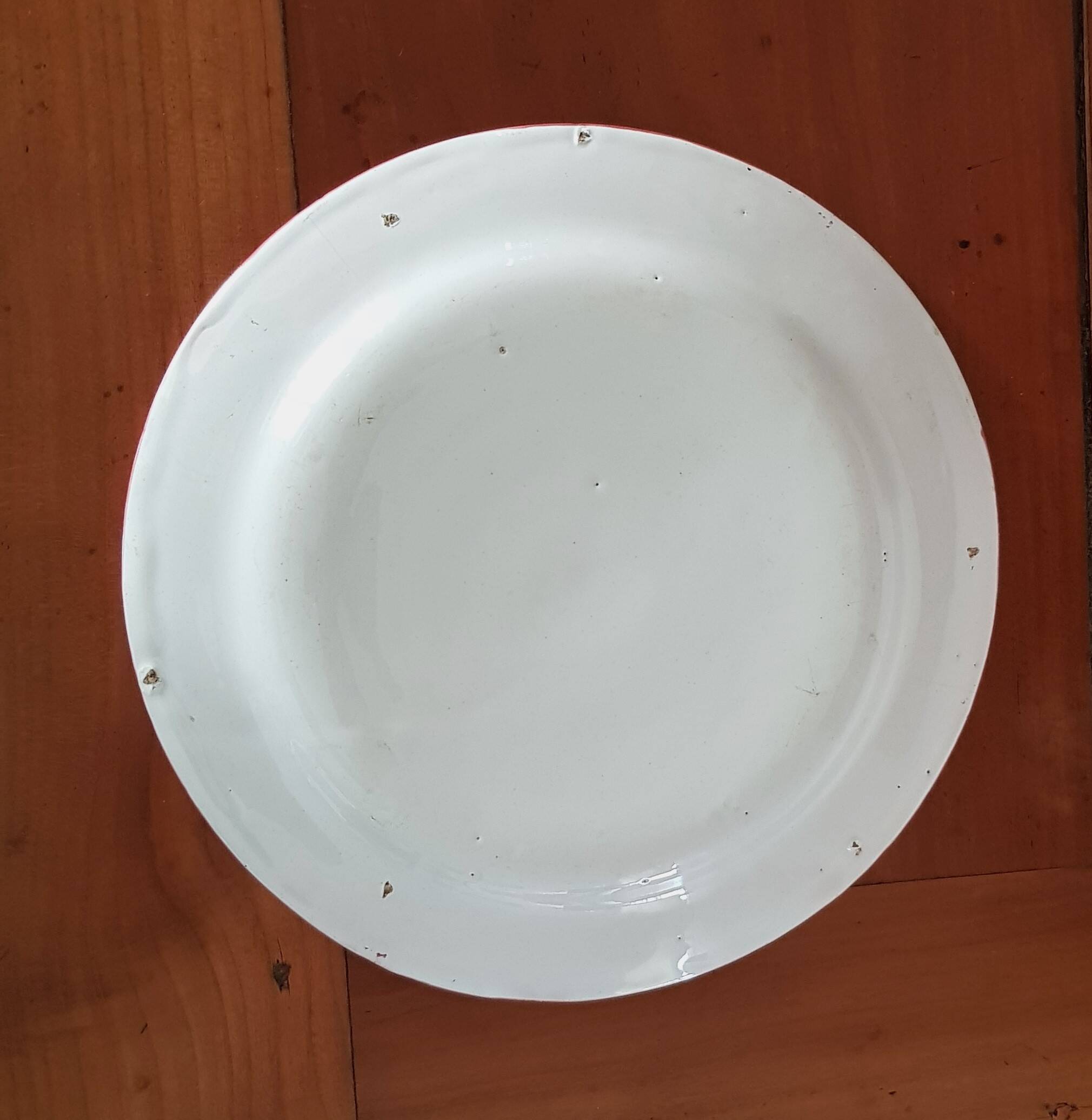 Set of 2 old eastern earthenware plates, floral motif