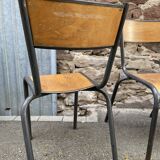 set of 4 industrial school chairs vintage school communities French School chairs Mullca