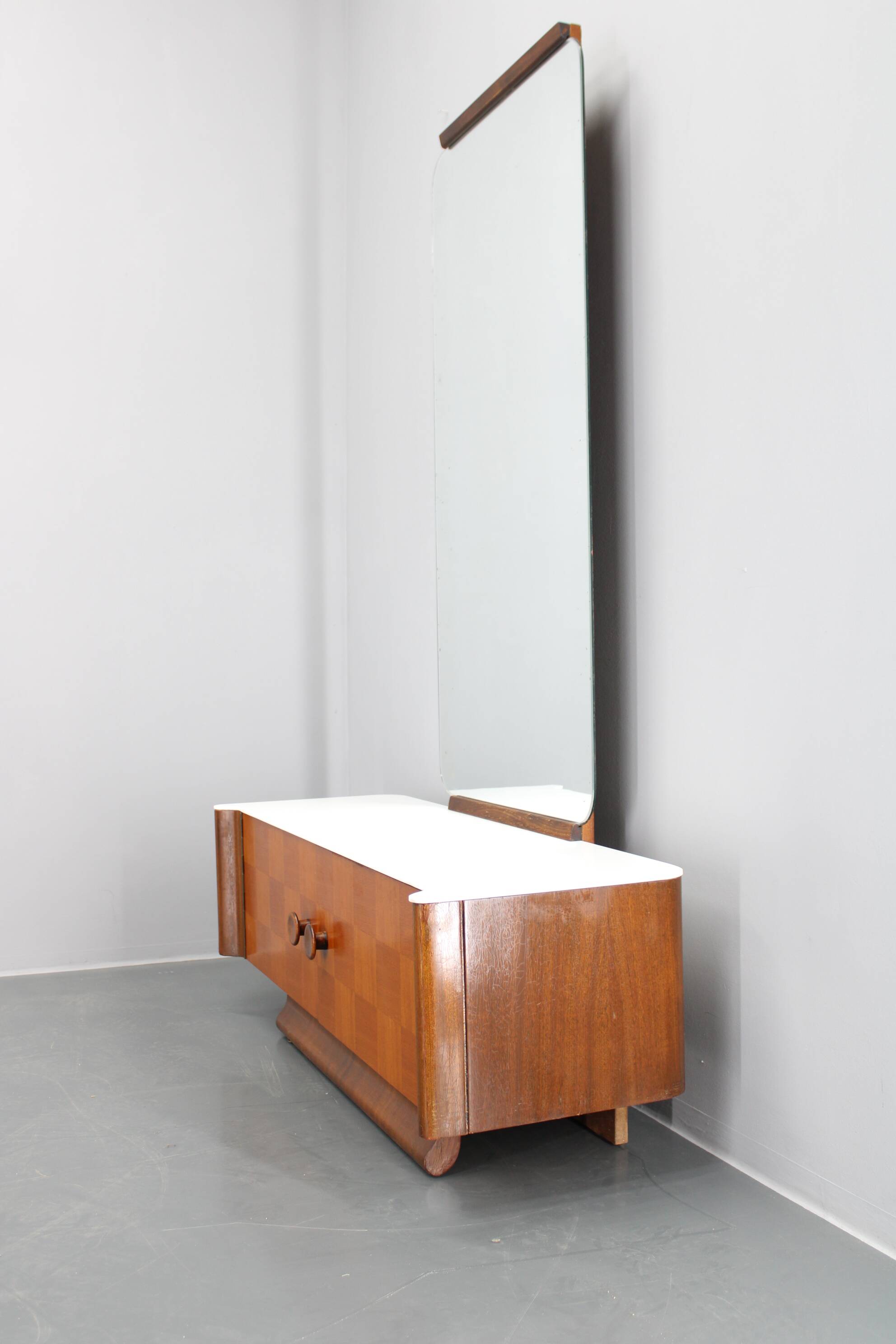 1940s Jindrich Halabala Mirror Cabinet ,Czechoslovakia