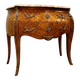 Curved sauteuse commode in stamped marquetry louis xv style xix eme century