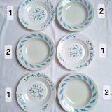 Assiettes creuses bleu vintage