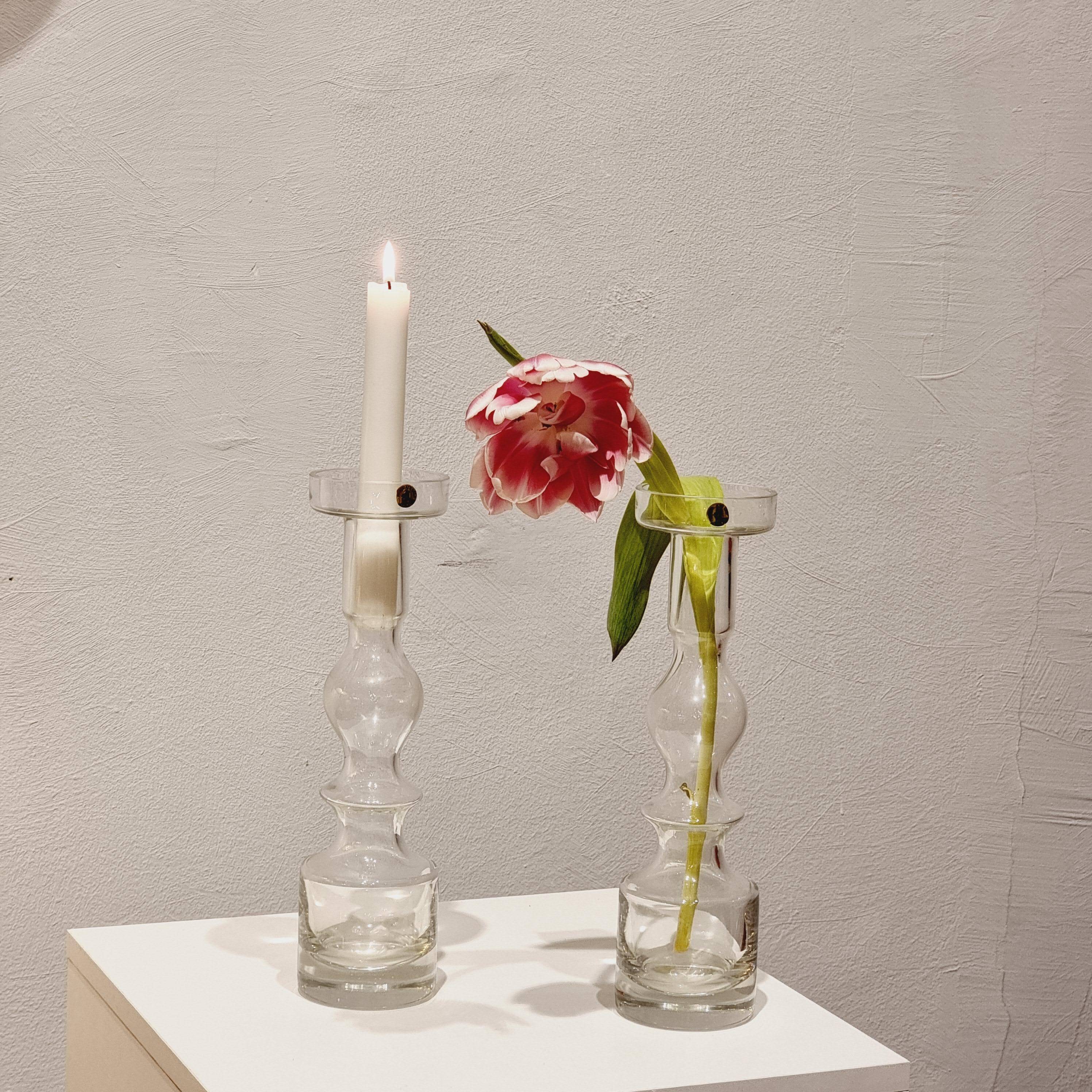 Vases/candles "Pompadour"/1945, Riihimäen Lasi, Scandinavian Modernity