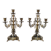 Pair of bronze candelabra – Napoléon III style, late 19th – early 20th century