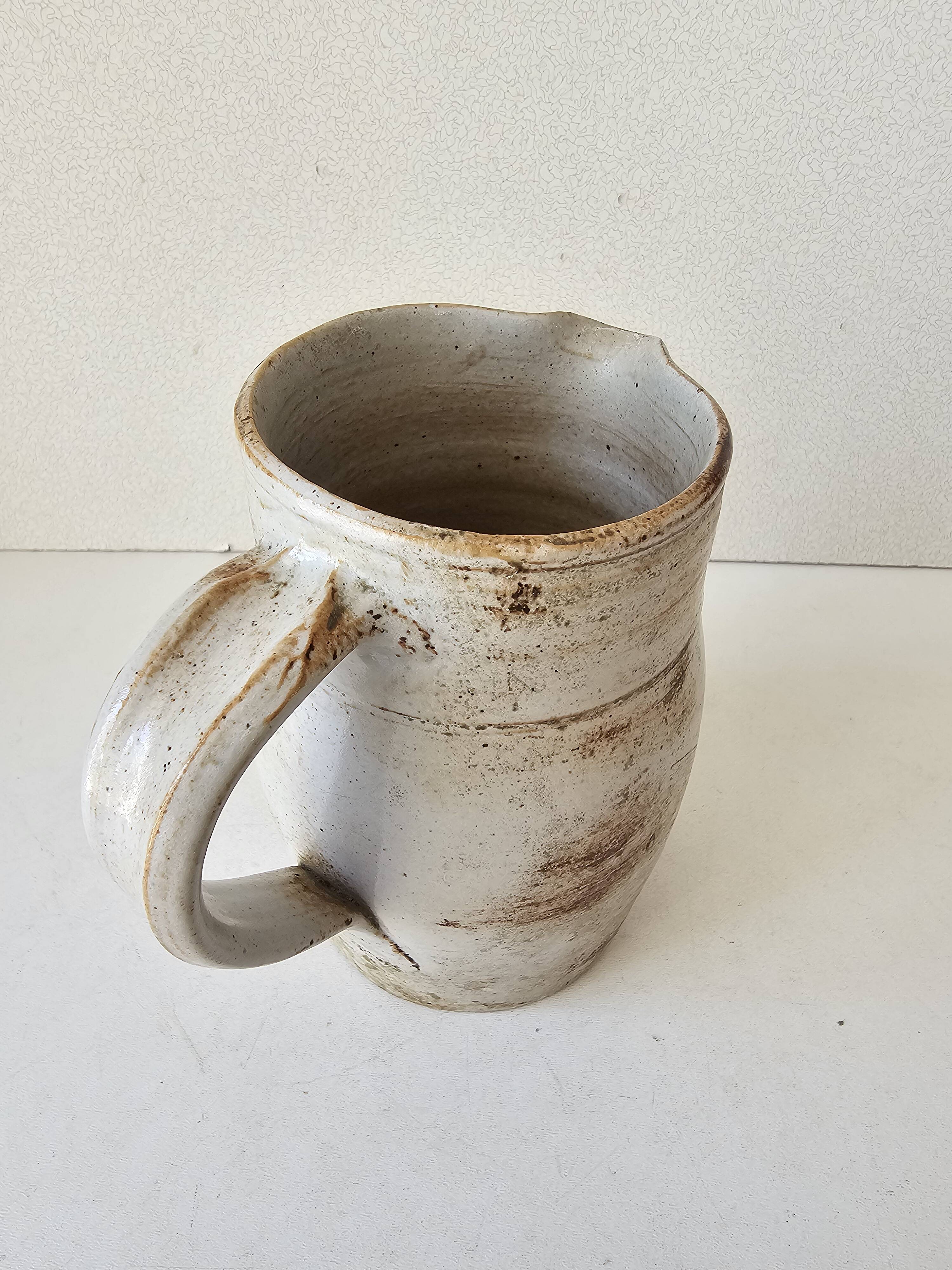 Ceramic pitcher signed Albert Breton Vezelay