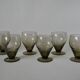 Ensemble de 6 petits verres à vin design art déco en verre fumé années 30-40