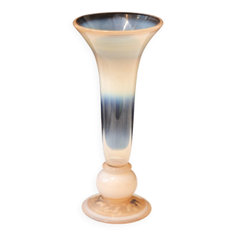 Glass Belgian Pink Opaline Vase by Rupel Boom     Mid Century