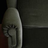 Green velvet sofa