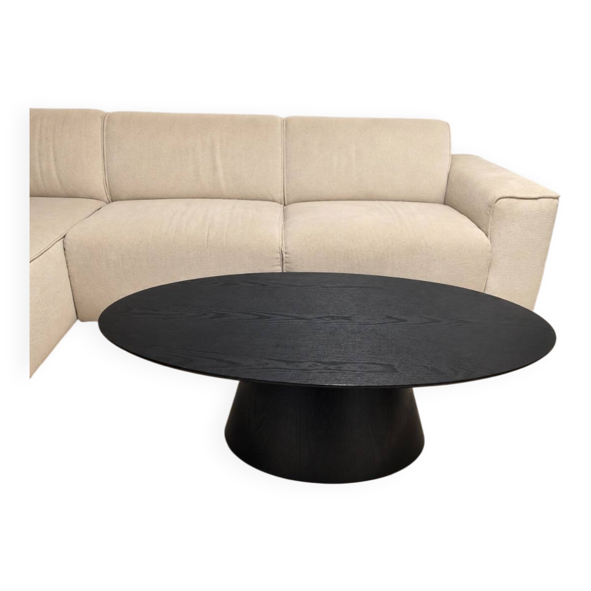 Black oval coffee table