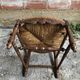 Pair Old Armchair Needle Wood Carved & Seat Paillé + Vintage Fabric Cover