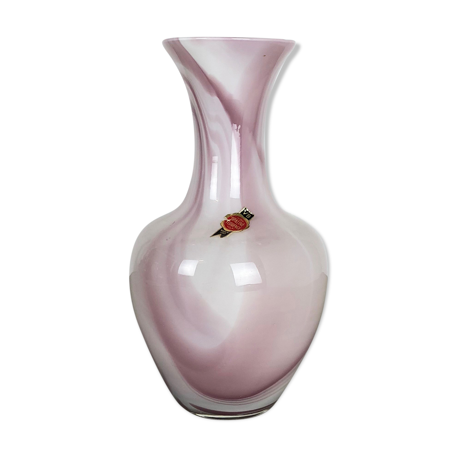 Extra Large Vintage Yellow Opaline Florence Vase Design 1970s, Italie