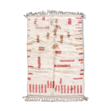 Moroccan Berber beni ouarain ecru rug with colorful patterns 256x147cm