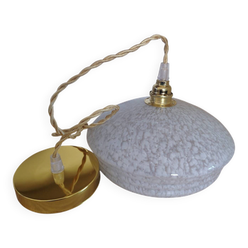 Suspension verre de Clichy blanche
