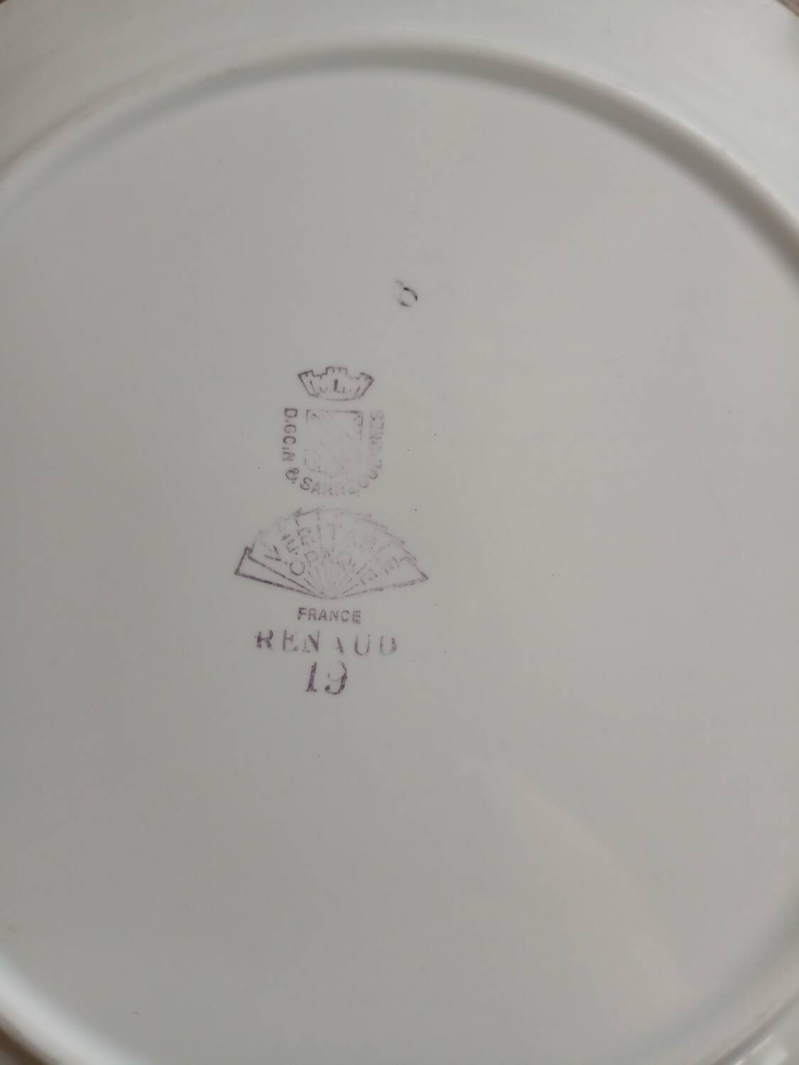 6 antique dessert plates from Digoin and Sarreguemines