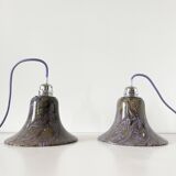 Paire de baladeuses globe opaline violet vintage