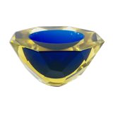 Bol Sommerso en verre de Murano à facettes en diamant par Alessandro Mandruzzato, Italie, années 1970