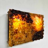 Vintage glass wall lamp 'Glowing amber'