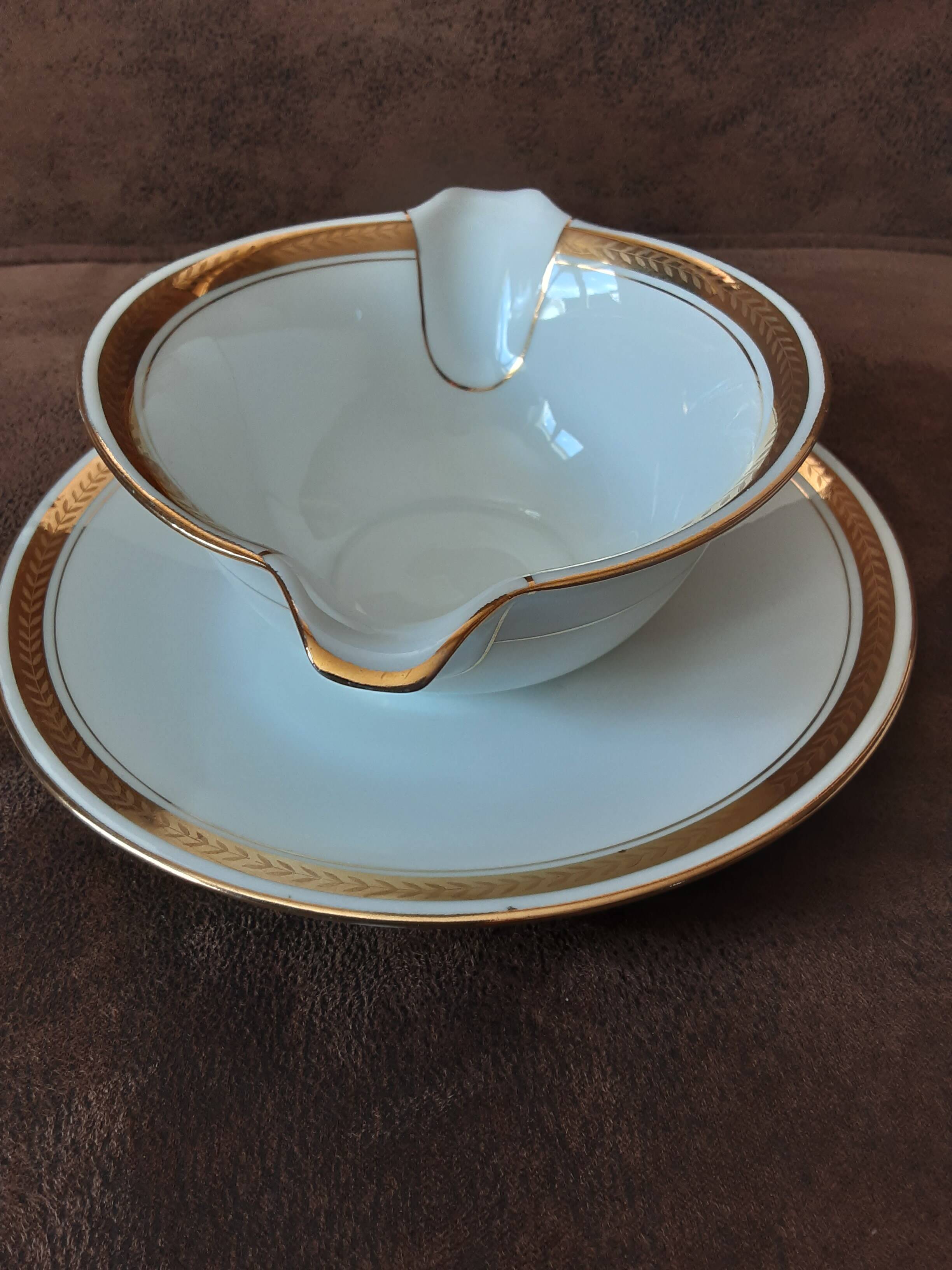 Sauceboat Art Porcelain Limoges Porcelain