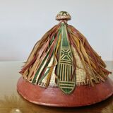 African conical hat, Fulani, in leather and braided rope, 1900s