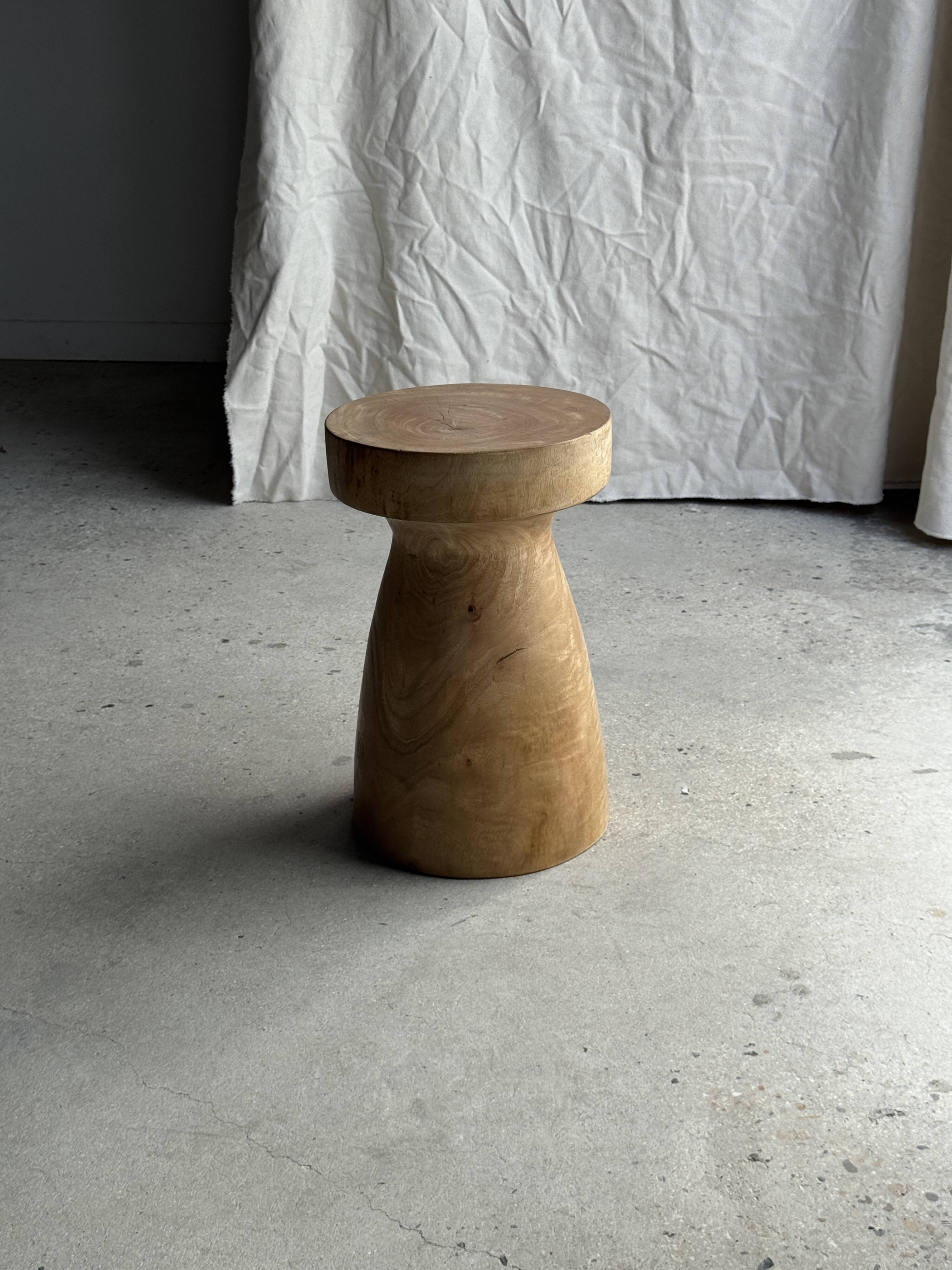 Stool, side table, end table in natural solid mango wood.
